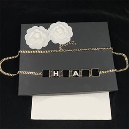 ABC Belts Premium Designers Women Chain Belts Letter Metal Luxury Designer Link Belt For Women Brand LETTER LETTRE CLASSE BOUCLE CADE BLACK WAILLE GADE