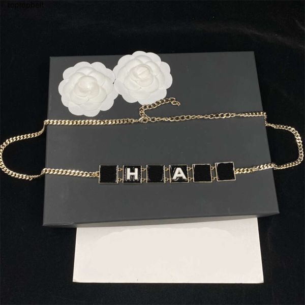ABC Premium Designers Cinturones Carta Metal Diseñador Enlace Cinturón para Mujer Marca Clásica Letra Hebilla Cintura Cadena Negro Pretina 10A