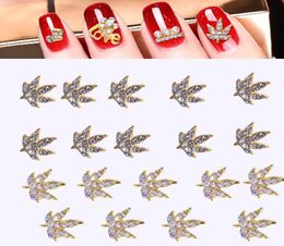 ABClear-10 Uds. De diamantes de imitación de aleación para decoración de uñas en 3D, 4 dijes de hojas de diamantes de imitación, bellezas para arte Gems2531867