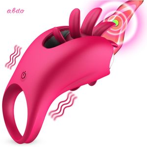 Abdo langue léchant pénis anneau vibrant jouets sexy pour Couples G-spot Massage Clitoris stimuler vibrateur boutique Couple