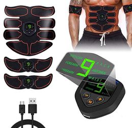 Buikspierstimulator ABS EMS Trainer Body Toning Fitness USB Oplaadbare spier Toner Workout Machine Men Women Training Q8443301