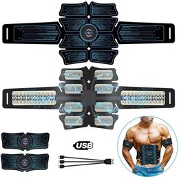 Stimulateur musculaire abdominal Entraîneur intelligent EMS 6Pack Total Abs Équipement de fitness Équipement Muscles à la maison USB Chargé Gym 220301217F