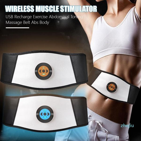 Cinturón de tonificación abdominal Abdomen Vibración Cuerpo Adelgazante Cinturón EMS Entrenador Estimulador muscular eléctrico Fitness Masajeador Cintura Support223O