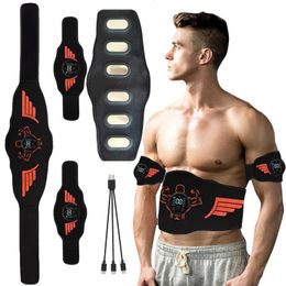 Ceinture de tonification abdominale EMS stimulateur musculaire entraîneur Abs toner musculaire Charge USB mise en forme du corps perdre du poids brûler les graisses Fitness unisexe 240123