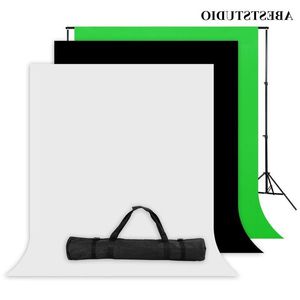 Envío gratuito ABESTSTUDIO Photo Studio Screen 16x3m Kit de soporte de fondo verde blanco negro 1 x 2M * 2M Soporte de fondo 3x Fondo fabri Fdsp