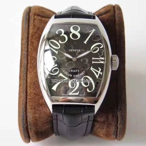 ABF Factory Luxe Horloges 8880 Ch Crazy Uren Rvs FM2001 Automatische Herenhorloge Zwart Wijzerplaat Lederen Band Heren Horloges