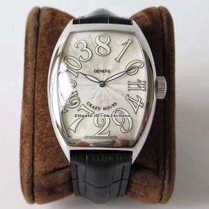 ABF Factory Luxe Horloges 8880 Ch Crazy Uren Rvs FM2001 Automatische Herenhorloge Wit Wijzerplaat Lederen Band Heren Horloges