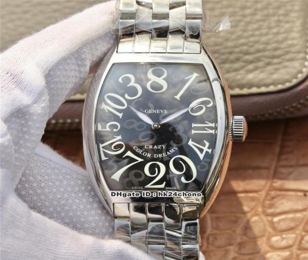 ABF Factory Luxury Watches 8880 Ch Crazy Hours FM2001 Automatic Mens Watch Sapphire Crystal Black Dial Bracelet en acier inoxydable GE6537090
