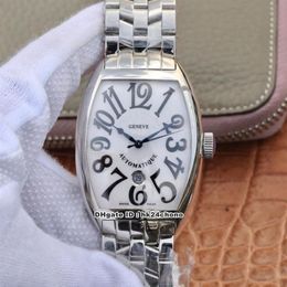 ABF Factory Luxe horloges Casablanca 8880 ETA 2824 Automatische heren Watch Sapphire Crystal White Dial Stainless Steel Bracelet Gent261H