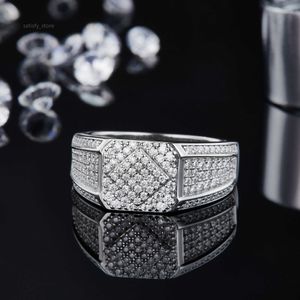 Blijvende groothandel sterling zilveren sieraden diamant man ring uitstekende afwerking d kleur vvs moissanite ring heren ringen