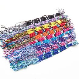 ABL0303100 Mince brésilien coloré arc-en-ciel fait à la main fil tissage tressé corde chaîne brin amitié Bracelet cadeaux 240109