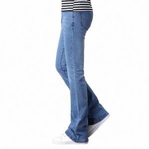 Aboorun Hommes Jeans évasés Boot Cut Leg Fit Jeans Stretch Denim Pantalon Nouveau Casual Jean Pantalon Homme R1645 T1ce #