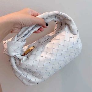 Abottegas Draagtas Vneta Jodie Mini Tiener Intrecciato Designer Geweven Tas Zomer Koe Hoorn Tas Mode Veelzijdige Handheld Tas voor Vrouwen