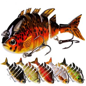 À propos de K1637 8cm 14g Swim Panfish Leurre Multi Jointed Panfish Bluegill Swimbaits Dur Topwater Bass Leurres De Pêche Manivelle Eau Salée 10pcs / Kit