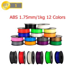 Envío gratuito ABS 1,75 mm 1 kg / carrete Varilla de plástico Cinta de goma Consumibles Recambios de material para filamentos de impresora 3D MakerBot/RepRap/UP/Mendel