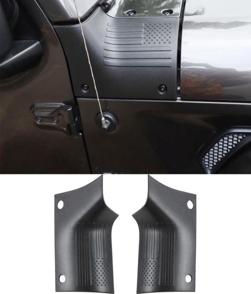 Cubiertas de capó de armadura de cuerpo de capó de coche negro ABS para Jeep Wrangler JL JT 2018 accesorios exteriores de coche bandera americana 7912226