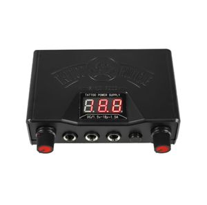 ABS negro Mini tatuaje fuente de alimentación doble ajustable Digital LCD fuentes de alimentación para máquinas de tatuaje TPS 03201916814