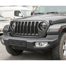 Protection d'abat-jour à sourcils de roue noire ABS, revêtement d'habillage de phare pour Jeep Wrangler Sahara JL 2018, accessoires de voiture 263P