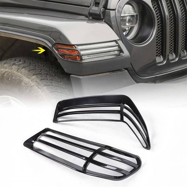 Protection d'abat-jour à sourcils de roue noire ABS, revêtement d'habillage de phare pour Jeep Wrangler Sahara JL 2018, accessoires de voiture 2767