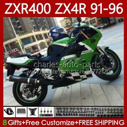 Corps ABS pour KAWASAKI NINJA ZXR 400 CC 400CC 1991 1992 1993 1994 1995 1996 Cowling 138No.65 ZX4R Vert noir ZXR-400 Carrosserie ZX 4R ZXR400 91 92 93 94 95 96 Kit de carénage