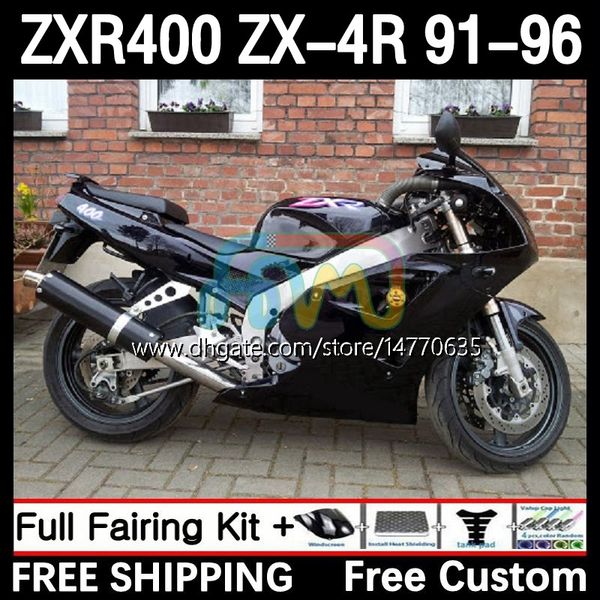 Kit de carrocería ABS para KAWASAKI NINJA ZX4R ZXR 400 CC 400CC 1991 1992 1993 1994 1995 1996 Carenado 12DH.62 ZXR-400 Carrocería ZX 4R ZXR400 91 92 93 94 95 96 Carenado repsol negro