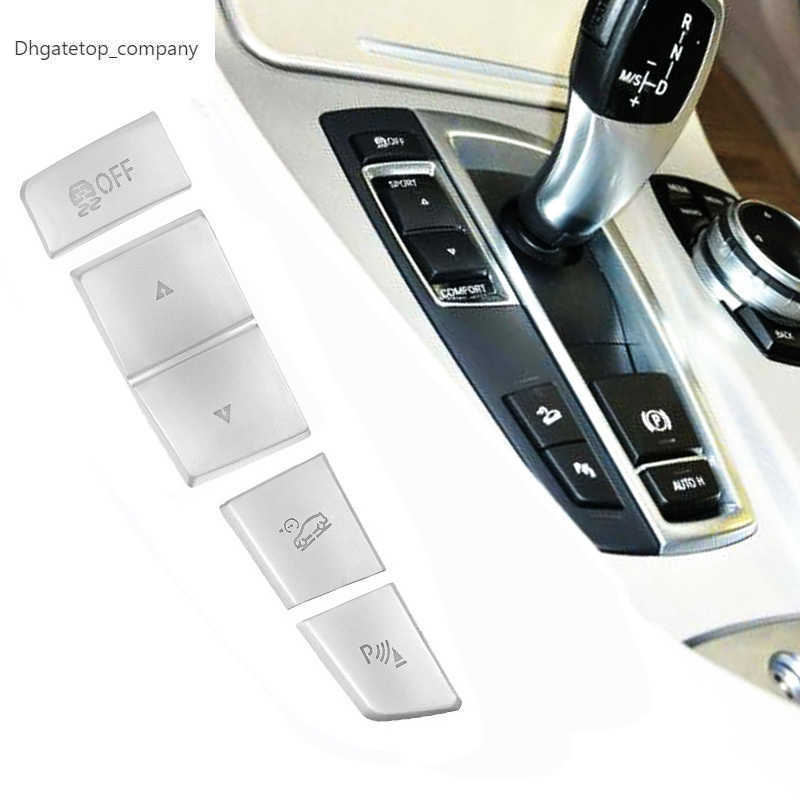 ABS Buttons Decorative Cover Accessories Chrome Easy To Paste For BMW 5 6 7 Series F10 F12 F07 F18 F01 Gear Shift
