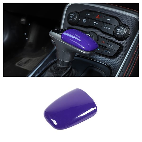 Garniture de bouton de manette de vitesse de voiture ABS violet pour Dodge Challenger/chargeur 2015 UP accessoires d'intérieur de voiture