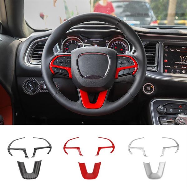 Garniture d'accessoires de couverture de volant de voiture ABS pour Dodge Challenger 2015 UP Factory Outlet Car Interior Accessories3070