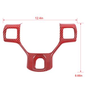 Embellecedor para volante de coche ABS, decoración de Panel para Dodge RAM 1500 10-17, accesorios interiores, fibra de carbono roja262e