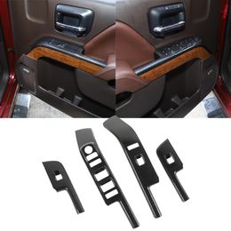 Garniture de décoration de panneau de commande de commutateur de fenêtre de voiture d'abs pour les accessoires intérieurs en Fiber de carbone de Chevrolet Silverado270U