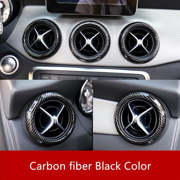 Garniture de cercle de sortie de climatisation de Style ABS en Fiber de carbone pour Mercedes Benz A W17613-18GLA X15613-15CLA C11713-18 class316Z