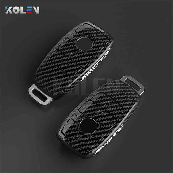 Funda para llave de coche estilo fibra de carbono ABS, carcasa Fob para Mercedes A B C E S clase W204 W205 W212 W213 W176 GLC CLA AMG W177281M