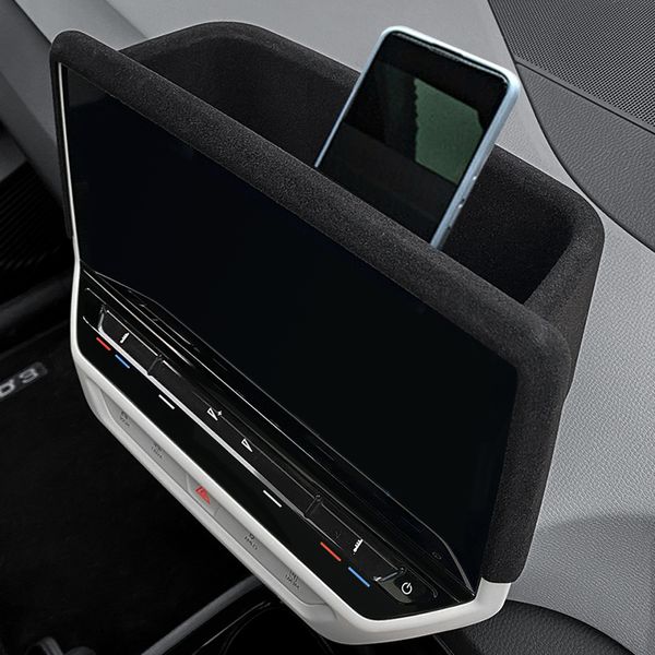 Boîte de rangement arrière de la console ABS Organisateur plaquette à troupeaux pour les téléphones de voiture Id4 Case pour VW ID.4 Crozz 2021-2022