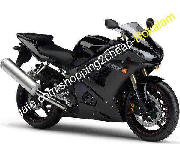 Carenado de ABS para Yamaha YZF600 YZF R6 05 YZFR-600 2005, carenado de carrocería negra para motocicleta deportiva de carretera (moldeo por inyección)