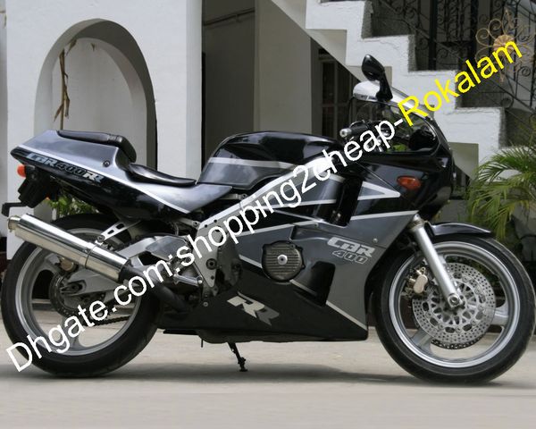 Kit de carénage ABS pour Honda CBR400RR NC23 CBR400 400RR, capot de moto Sport CBR 400 RR, noir gris 1987 1988 1989