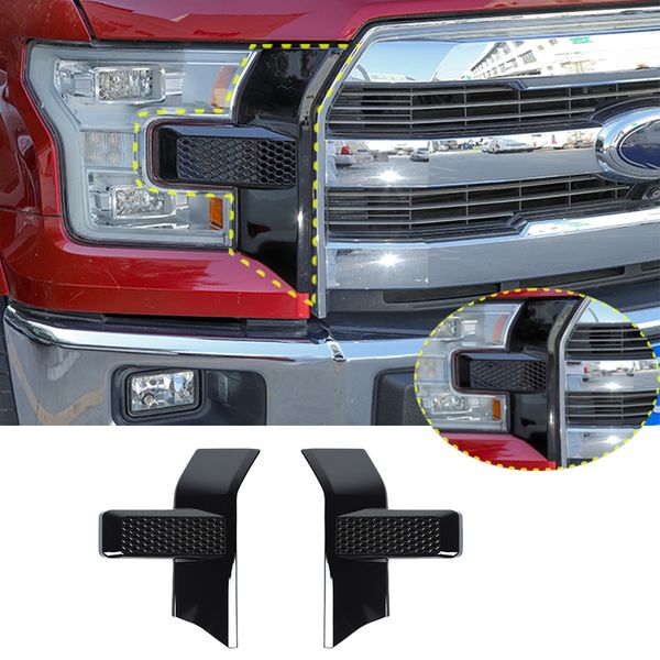 Couvercle de calandre de pare-choc avant ABS, garnitures de décoration pour Ford F150 15 + noir, 2 pièces, accessoires extérieurs