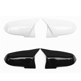 ABS Glanzend Zwart Auto Mirrors Covers voor B-MW 5 6 7 Serie F10 F0 F06 F1N F01 F02 Full White Review Mirror Cover