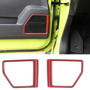 ABS Intereur Deurspreker Decoratie Cover Accessoires voor Suzuki Jimny JB74 19+ rode koolstofvezel