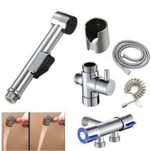 ABS Lange Sprayer Handheld Toiletbidet met waterslanghouder Shattaf Spray Badkamer voor Ass Anal Wash Nozzle Douchekop Kit K5