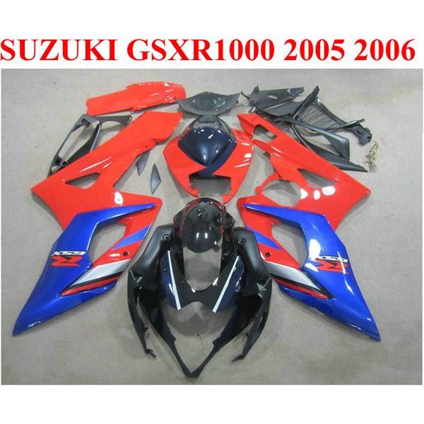 ABSO MOTOCYCLE CARDINGS para Suzuki GSXR1000 05 06 Kits de carrocería K5 K6 GSXR 1000 2005 2006 Kit de carenado rojo azul negro EF85 EF85