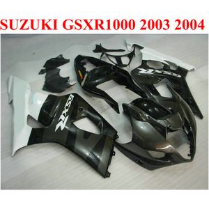 Kit de carénages de moto ABS pour SUZUKI GSX-R1000 K3 k4 2003 2004 blanc noir kit de carénage de haute qualité GSXR1000 03 04 JD52