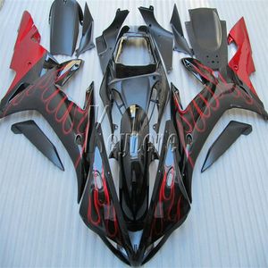 ABS plastic kuip kit voor Yamaha YZF R1 02 03 rode vlammen zwarte carrosserie stroomlijnkappen set YZF R1 2002 2003 OI29276n