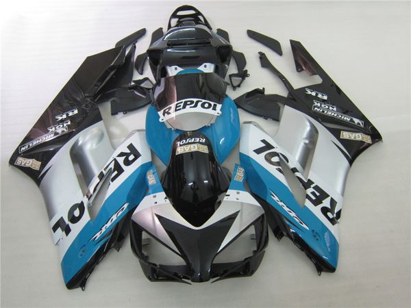 Carenados de plástico ABS para Honda CBR1000RR 04 05 kit de carenado de motocicleta de inyección azul plateado negro CBR1000RR 2004 2005 OT43