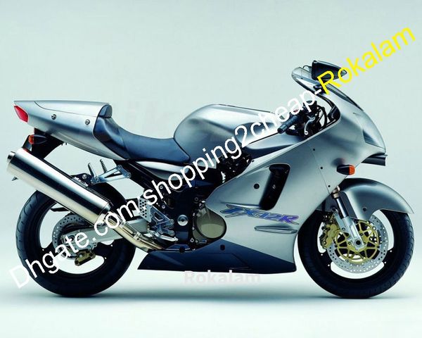 Juego de carcasa de plástico ABS para Kawasaki Ninja ZX12R 2000 2001 ZX 12R 00 01 ZX-12R Kit de carenado de motocicleta Plata Negro (moldeo por inyección)