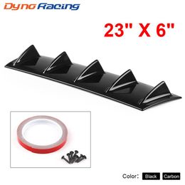 ABS Plastic Universele Zwarte Achterbumper Lip Chassis Diffuser Spoiler 7 Fin Haaienvin Style2511