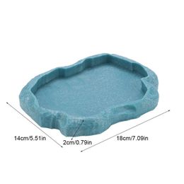 ABS résine Reptile Rock Rock Food and Water Dish Feeder Bol pour Tortoise Lizard Nourrir les reptiles Reptiles Propices d'alimentation