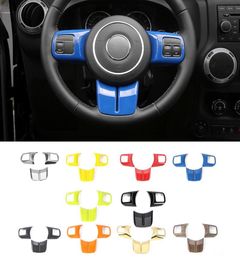 Couvercle décoratif de boutons de volant ABS, 3 pièces, pour Jeep Wrangler JK 20112017, accessoires d'intérieur automobile de haute qualité, 5359264