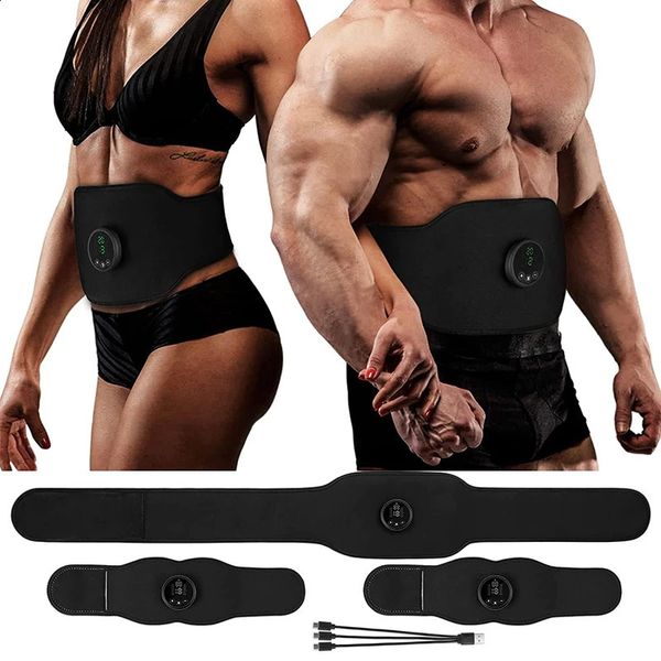 Stimulateur ABS Ab Toner EMS Ceinture de tonification abdominale musculaire Ventre Taille Bras Jambe Perte de poids Bureau à domicile Fitness Entraînement 240314