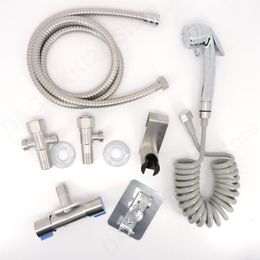 Toilet ABS Tendu à main Bidet Spray Shower Head Robinet Douche Kit T Valve WC Salle de bain Bidet pulvérisateur Tapis de robinet