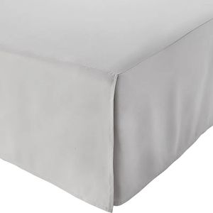 Absolument élégant jupe de lit plissé d'angle sur mesure de style d'Europe avec plate-forme de 4 pouces de hauteur et gris clair 231221